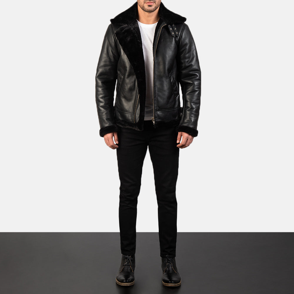 Francis B-3 Nero Bomber in Pelle da Uomo – Vista prodotto alternativa 3