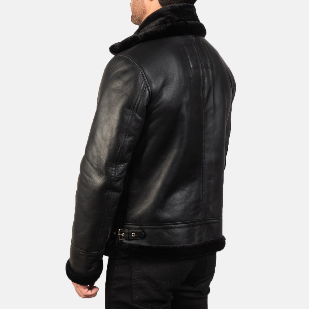 Francis B-3 Nero Bomber in Pelle da Uomo – Vista prodotto alternativa 5