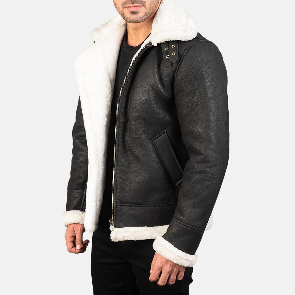 Francis B-3 Nero Bomber in Pelle da Uomo – Vista prodotto alternativa 2