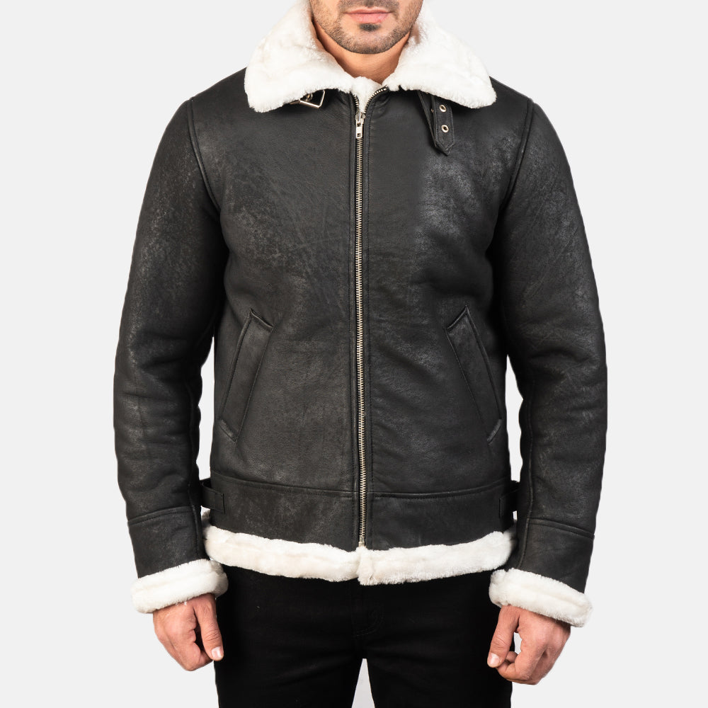 Francis B-3 Nero Bomber in Pelle da Uomo – Vista prodotto alternativa 4