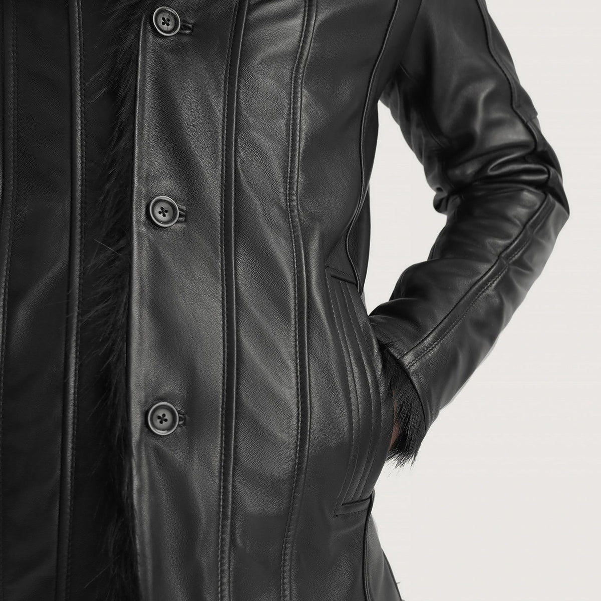 Vista interna Showing Faux Fur Lined (Torso) &amp; Dual Inside Utility Storage Pockets