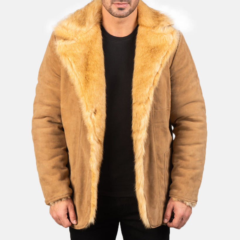 Furlong Cappotto in Pelle Beige Cappotto in Pelle da Uomo