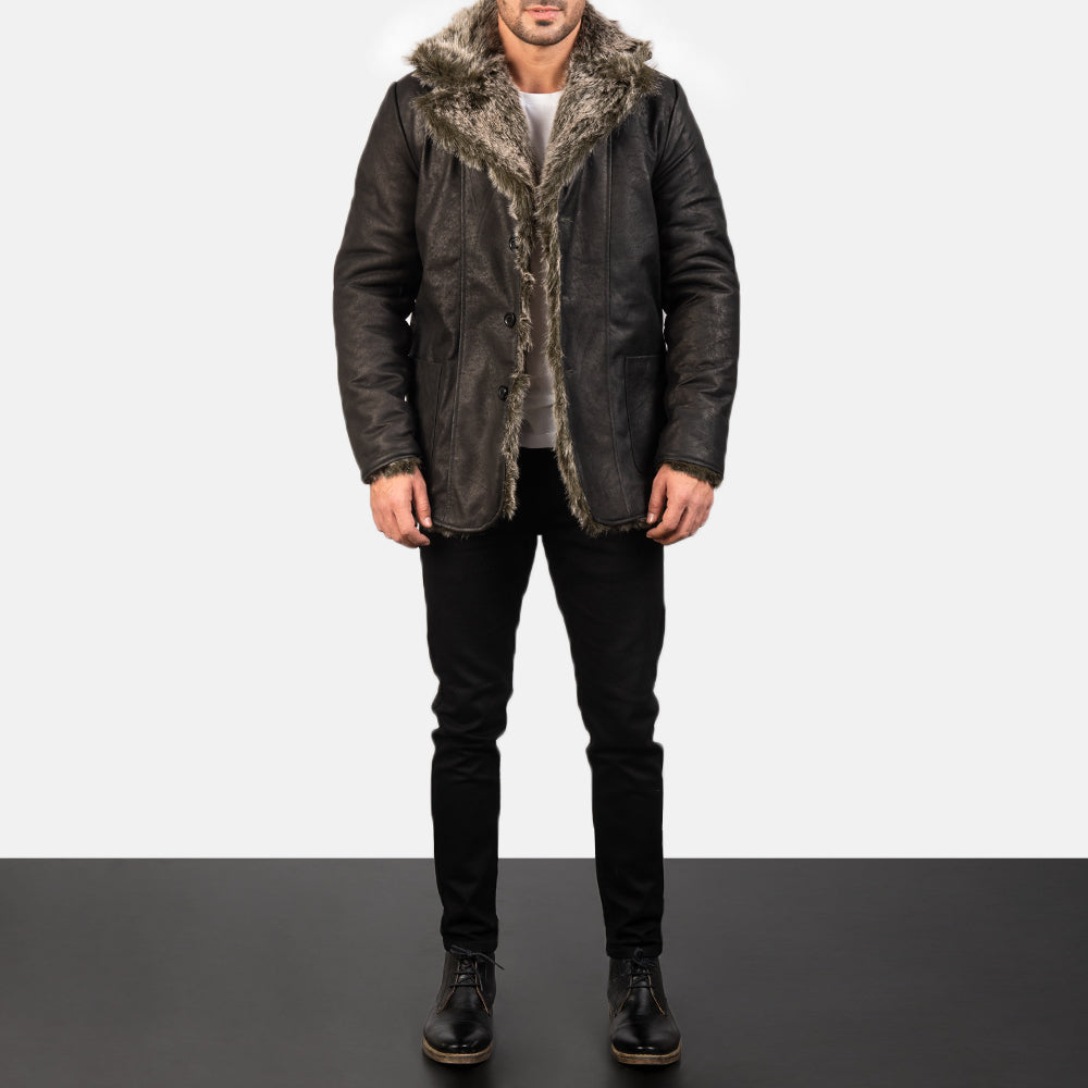 Furlong Cappotto in Pelle Beige Cappotto in Pelle da Uomo – Vista prodotto alternativa 3