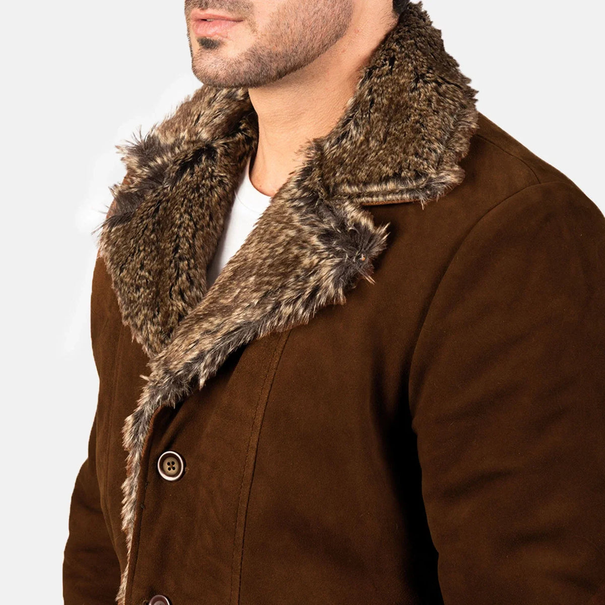 Furlong Cappotto in Pelle Beige Cappotto in Pelle da Uomo – Vista prodotto alternativa 6
