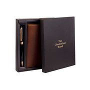 
Dettaglio ravvicinato of Classic Collar & Heavy-Duty Zipper Hardware on Giftset Leather Writing Case and Pen (Passport holder)