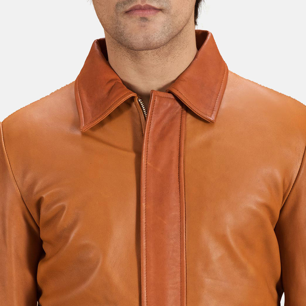 Authentic Sheepskin Leather with Semi-aniline Finish Grain Texture &amp; Heavy-Duty Seam Stitching Detail