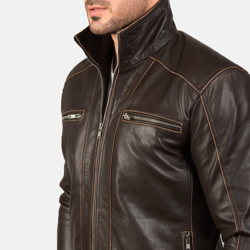 Hudson Giacca Biker in Pelle da Uomo – Vista prodotto alternativa 6