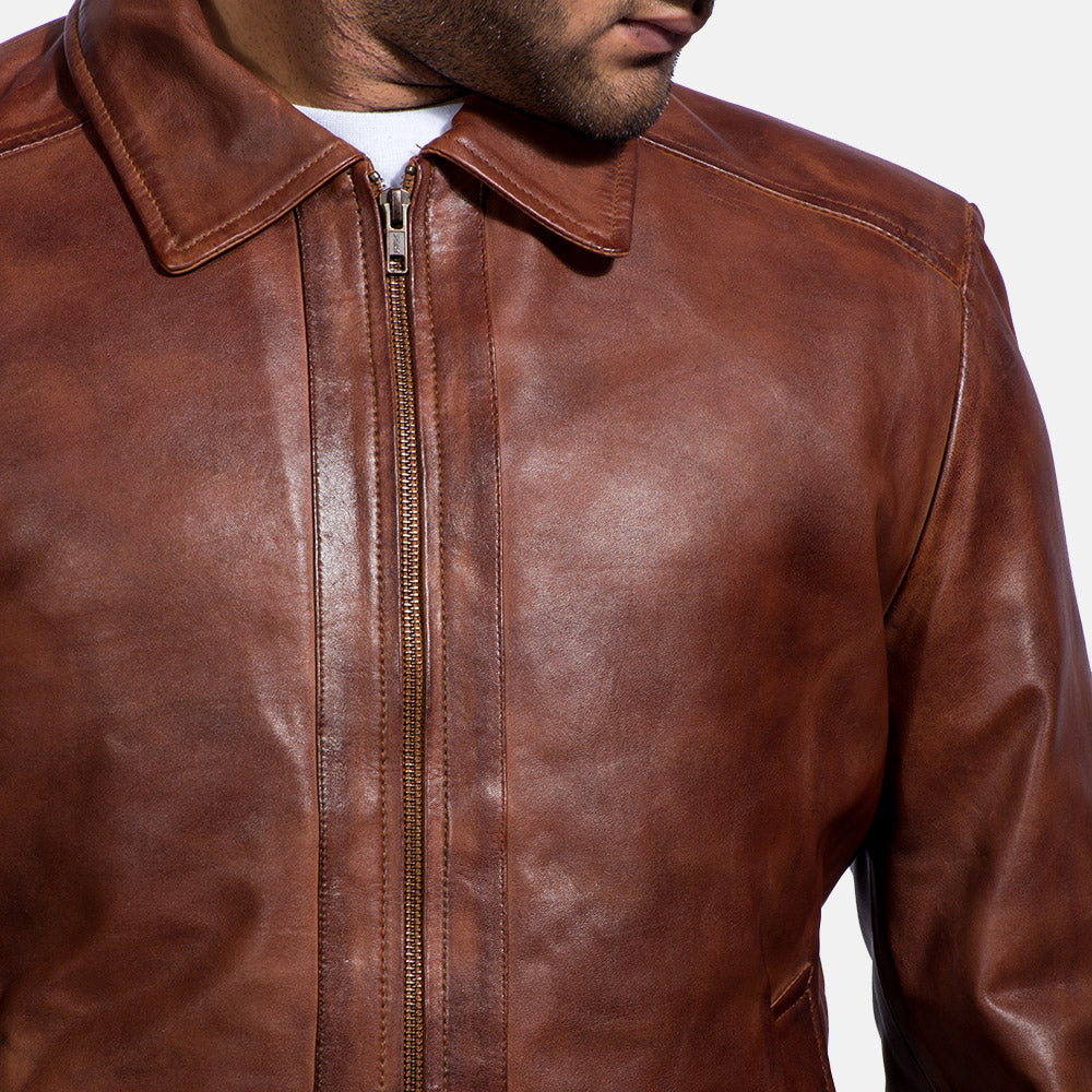 Inferno Leather Brown Jacket – Vista prodotto alternativa 3