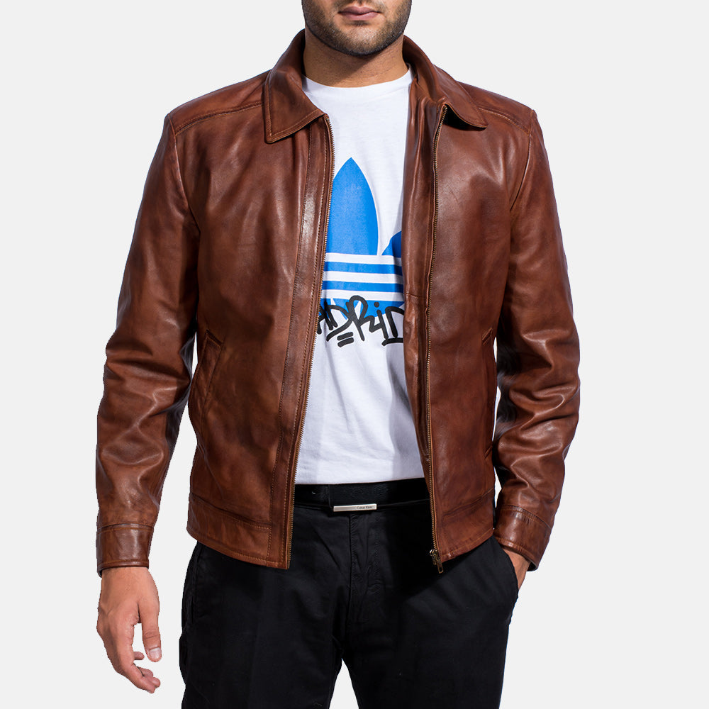 Inferno Leather Brown Jacket – Vista prodotto alternativa 4