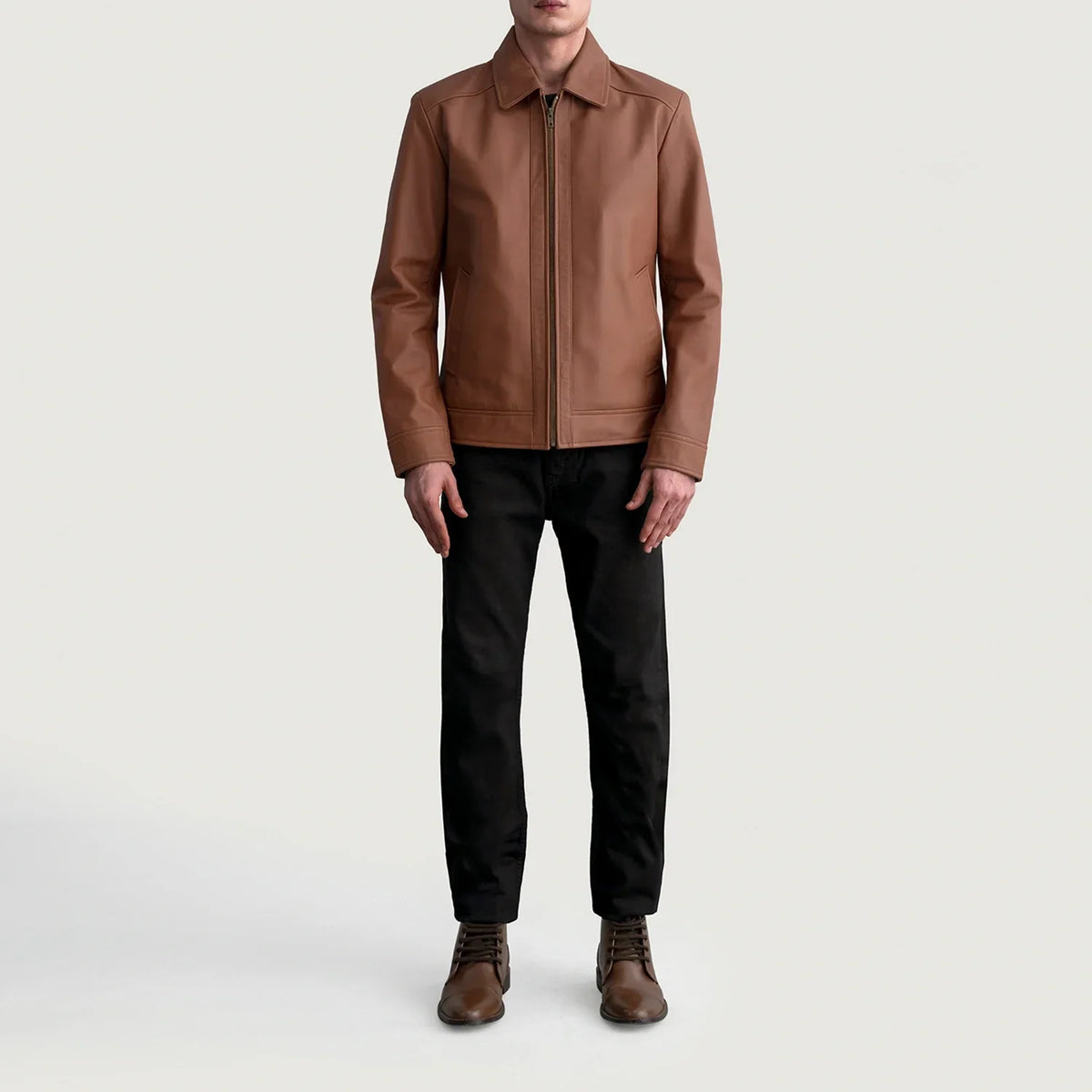 Inferno Leather Brown Jacket – Vista prodotto alternativa 4