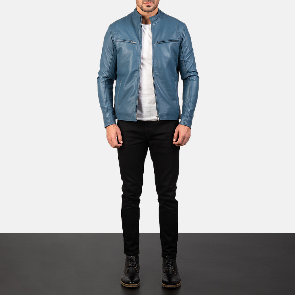 Ionic Giacca Biker in Pelle da Uomo – Vista prodotto alternativa 3