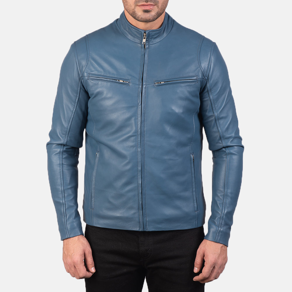 Ionic Giacca Biker in Pelle da Uomo – Vista prodotto alternativa 4