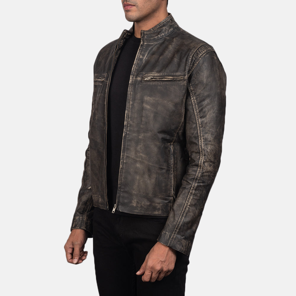 Ionic Giacca Biker in Pelle da Uomo – Vista prodotto alternativa 2