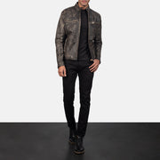 Ionic Giacca Biker in Pelle da Uomo – Vista prodotto alternativa 4