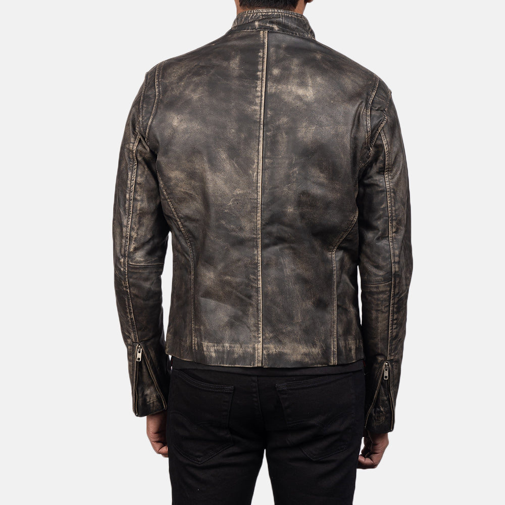 Ionic Giacca Biker in Pelle da Uomo – Vista prodotto alternativa 6