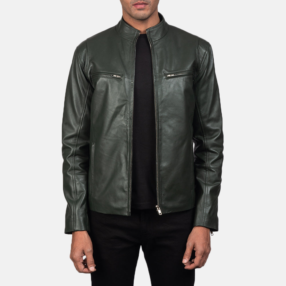 Ionic Giacca Biker in Pelle da Uomo – Vista prodotto alternativa 1