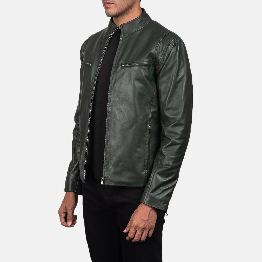 Ionic Giacca Biker in Pelle da Uomo – Vista prodotto alternativa 2