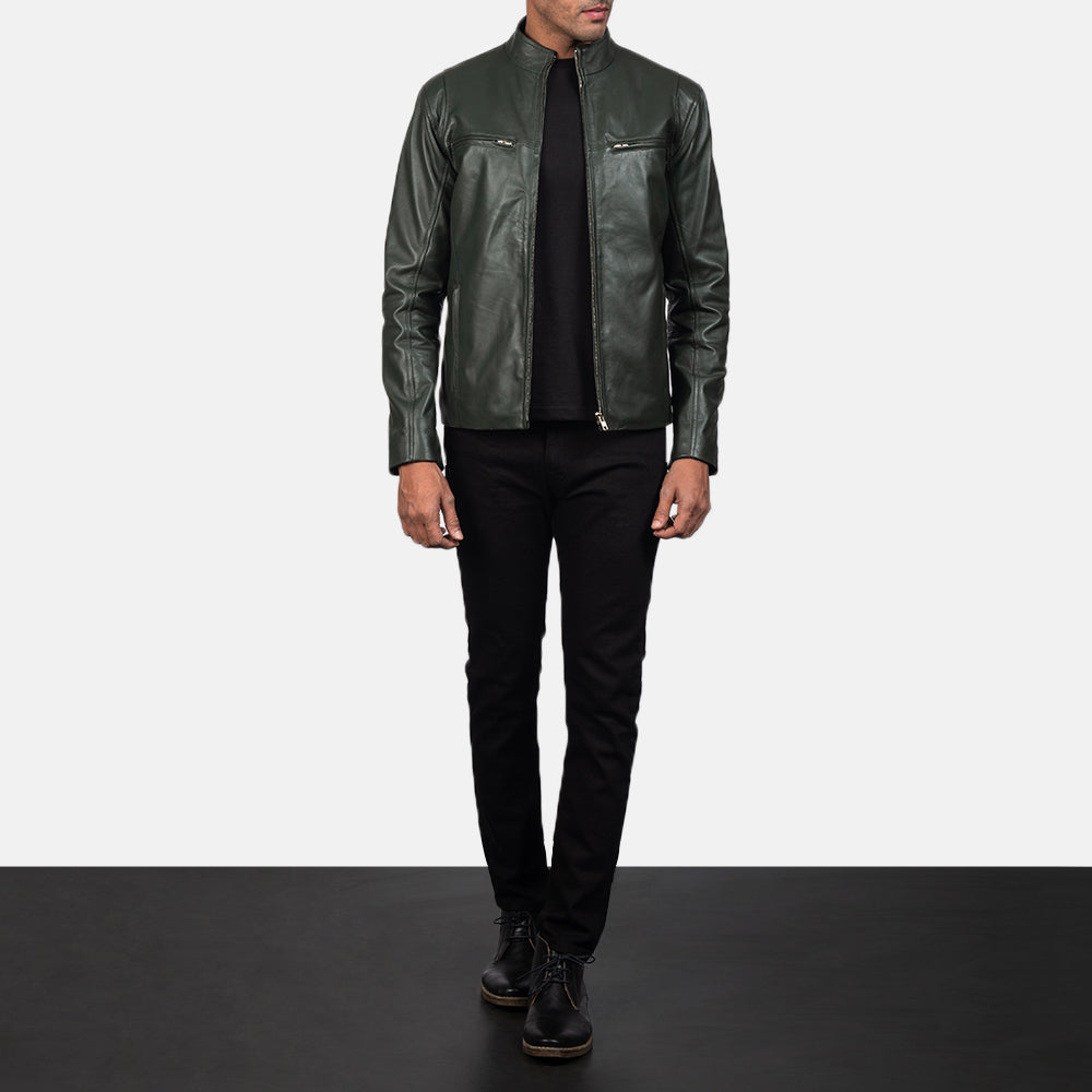 Ionic Giacca Biker in Pelle da Uomo – Vista prodotto alternativa 4