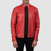 Ionic Giacca Biker in Pelle da Uomo – Vista prodotto alternativa 1