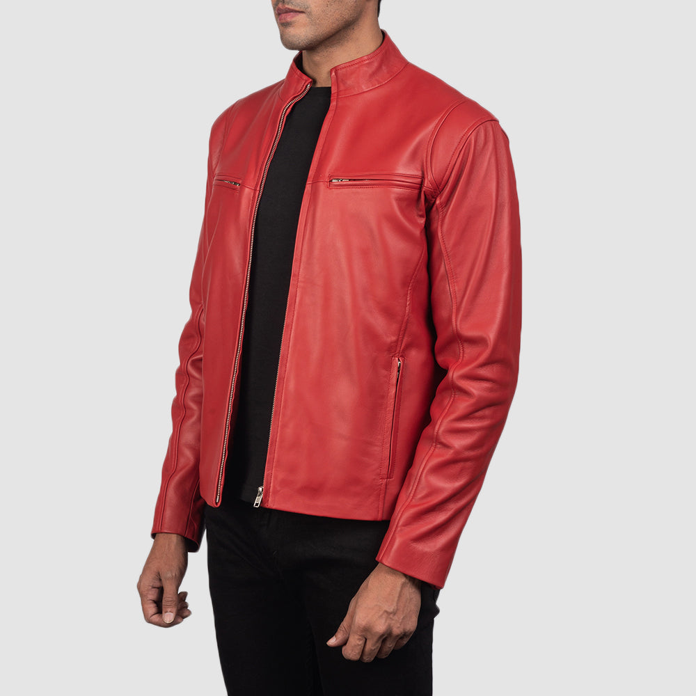 Ionic Giacca Biker in Pelle da Uomo – Vista prodotto alternativa 2