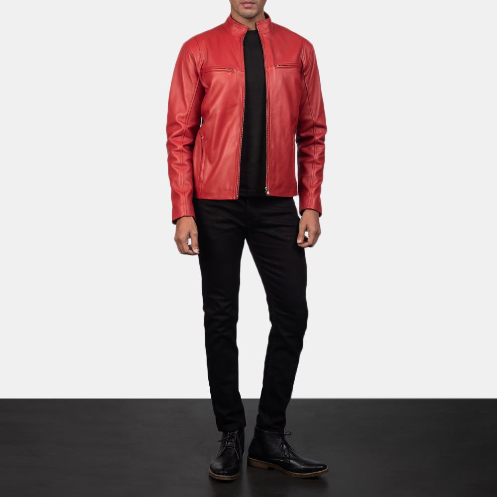 Ionic Giacca Biker in Pelle da Uomo – Vista prodotto alternativa 4