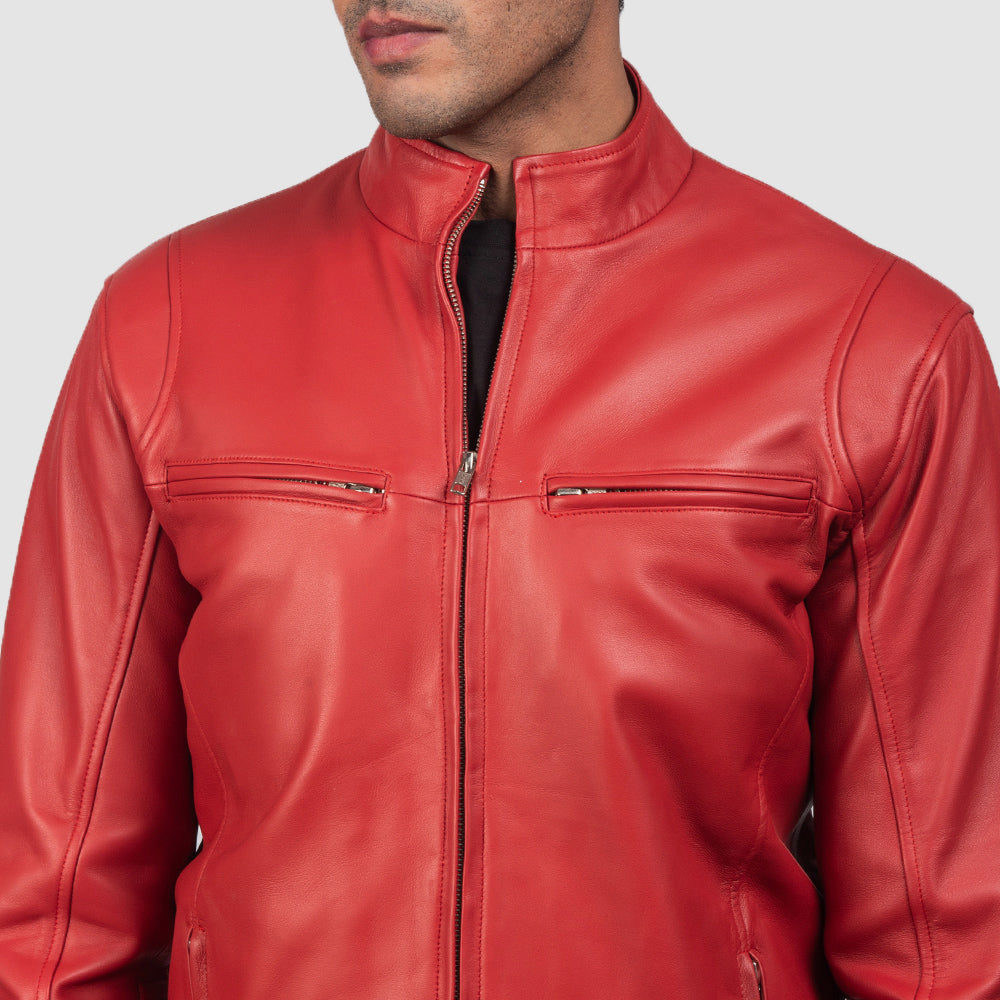 Ionic Giacca Biker in Pelle da Uomo – Vista prodotto alternativa 5