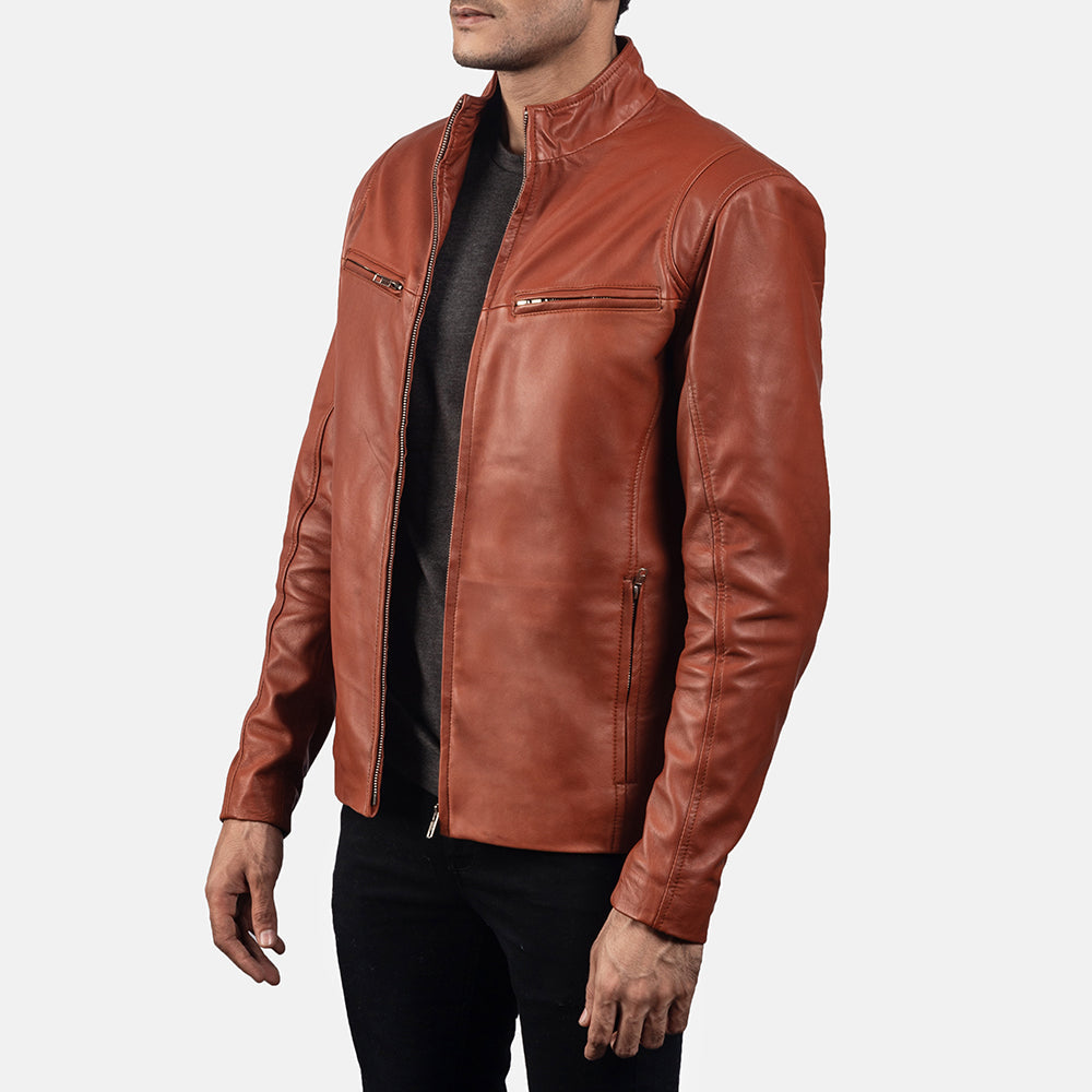 Ionic Giacca Biker in Pelle da Uomo – Vista prodotto alternativa 2