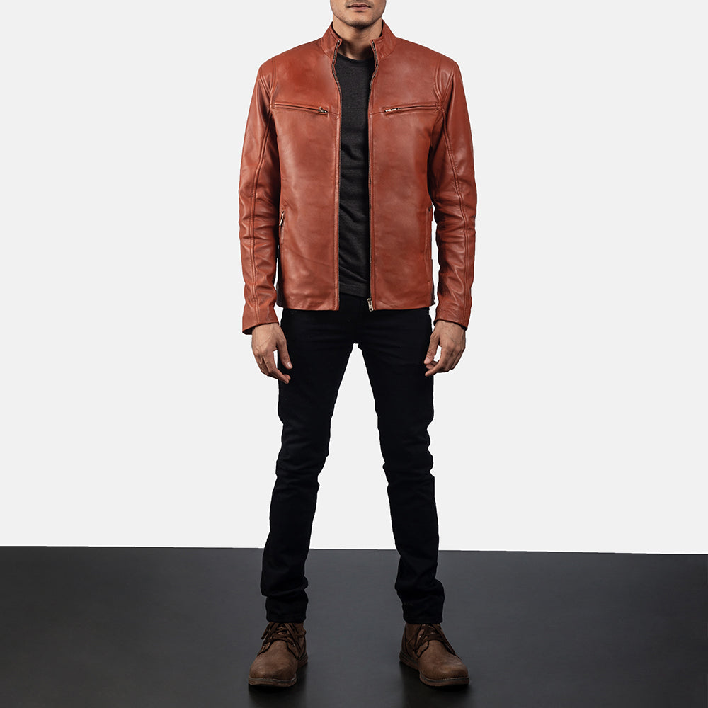 Ionic Giacca Biker in Pelle da Uomo – Vista prodotto alternativa 3