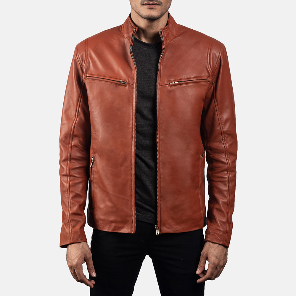 Ionic Giacca Biker in Pelle da Uomo – Vista prodotto alternativa 4