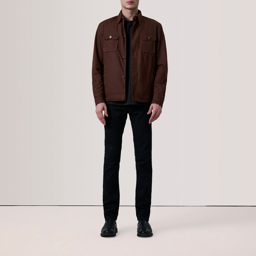 Irwin Marrone Waxed Canvas Field Giacca in Pelle da Uomo