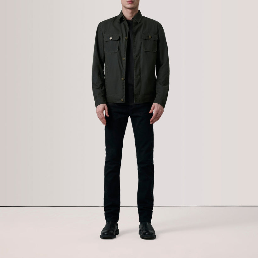 Irwin Olive Waxed Canvas Field Giacca in Pelle da Uomo