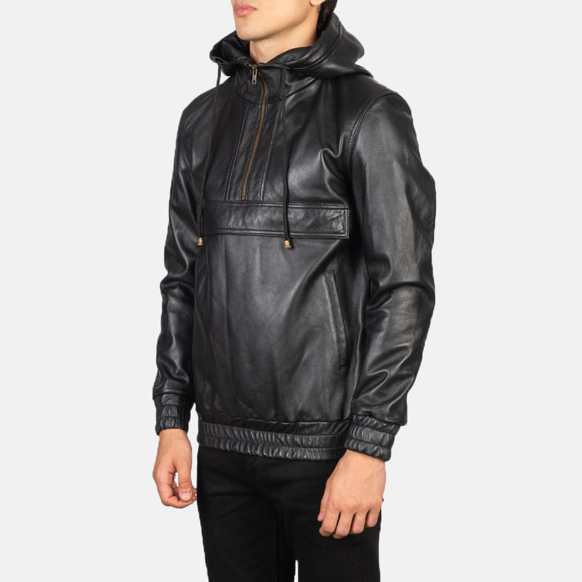 Kenton Hooded Giacca in Pelle da Uomo