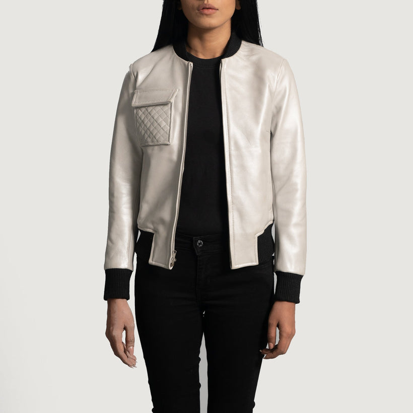 Lana Silver Bomber in Pelle da Donna