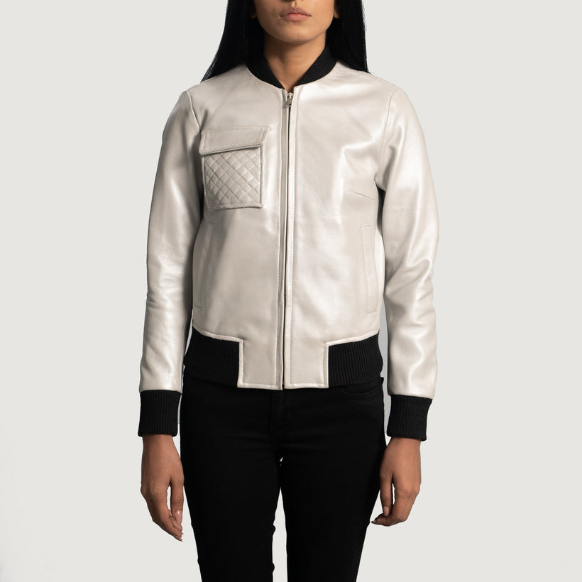 Lana Silver Bomber in Pelle da Donna