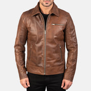 Lavendard Giacca Biker in Pelle da Uomo – Vista prodotto alternativa 3