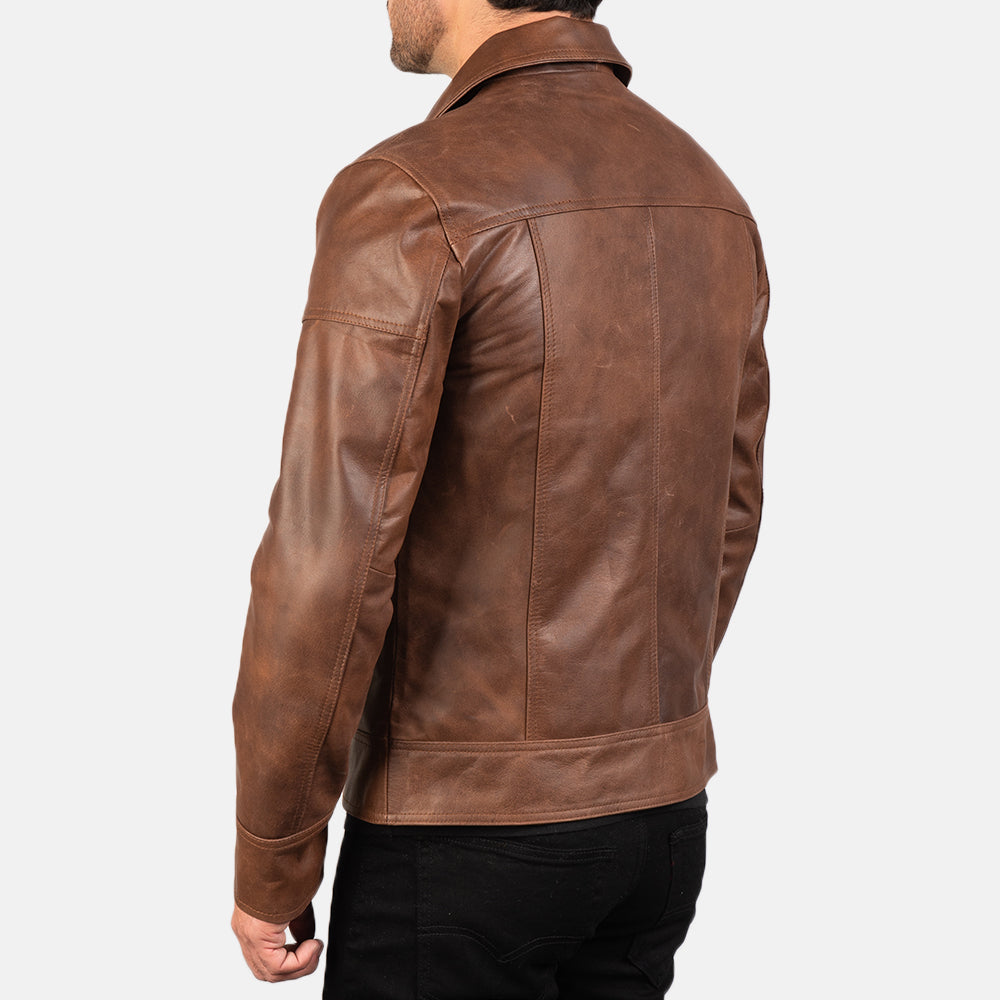 Lavendard Giacca Biker in Pelle da Uomo – Vista prodotto alternativa 6
