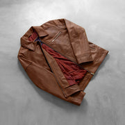 Lavendard Giacca Biker in Pelle da Uomo – Vista prodotto alternativa 8