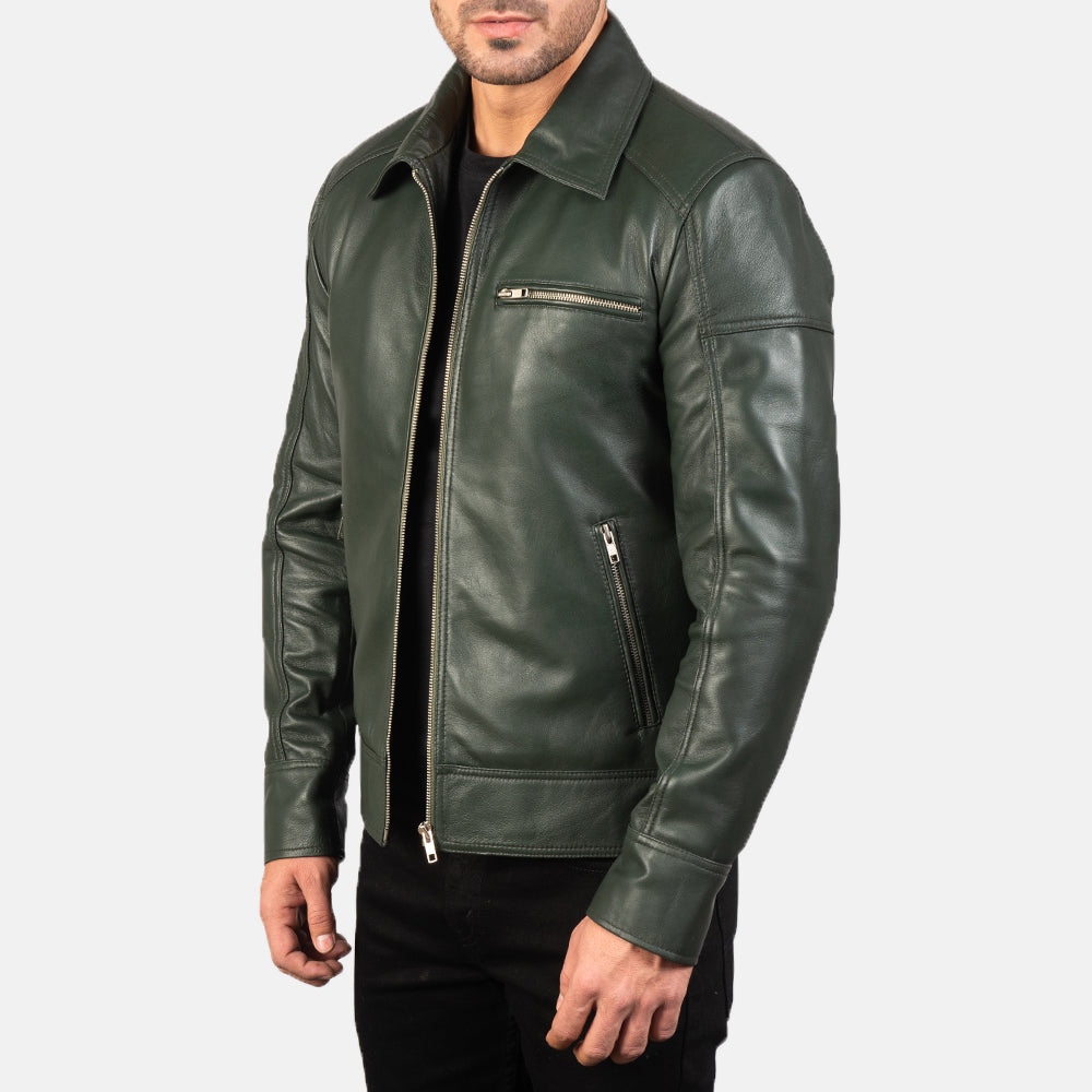 Lavendard Giacca Biker in Pelle da Uomo – Vista prodotto alternativa 2