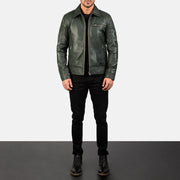 Lavendard Giacca Biker in Pelle da Uomo – Vista prodotto alternativa 4