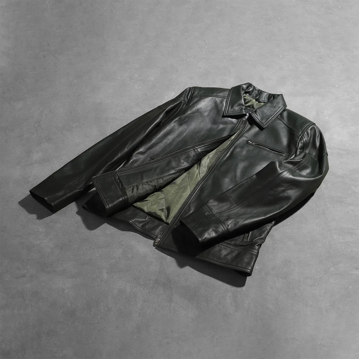 Lavendard Giacca Biker in Pelle da Uomo – Vista prodotto alternativa 7