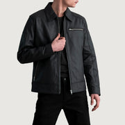 Lavendard Giacca Biker in Pelle da Uomo – Vista prodotto alternativa 1