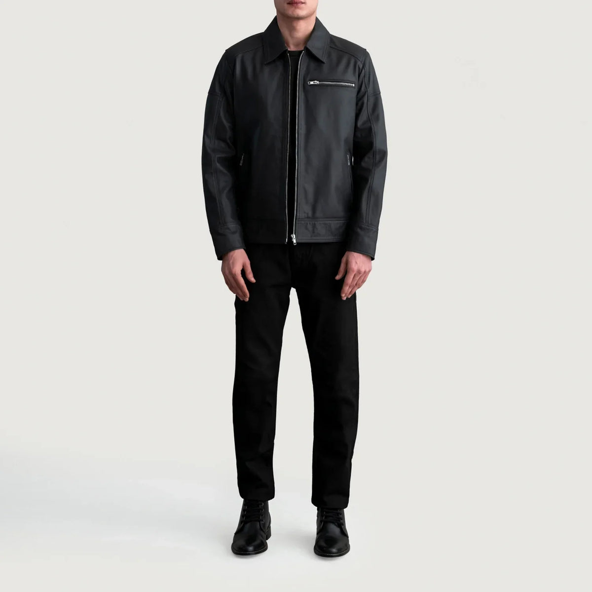 Lavendard Giacca Biker in Pelle da Uomo – Vista prodotto alternativa 4
