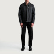Lavendard Giacca Biker in Pelle da Uomo – Vista prodotto alternativa 4