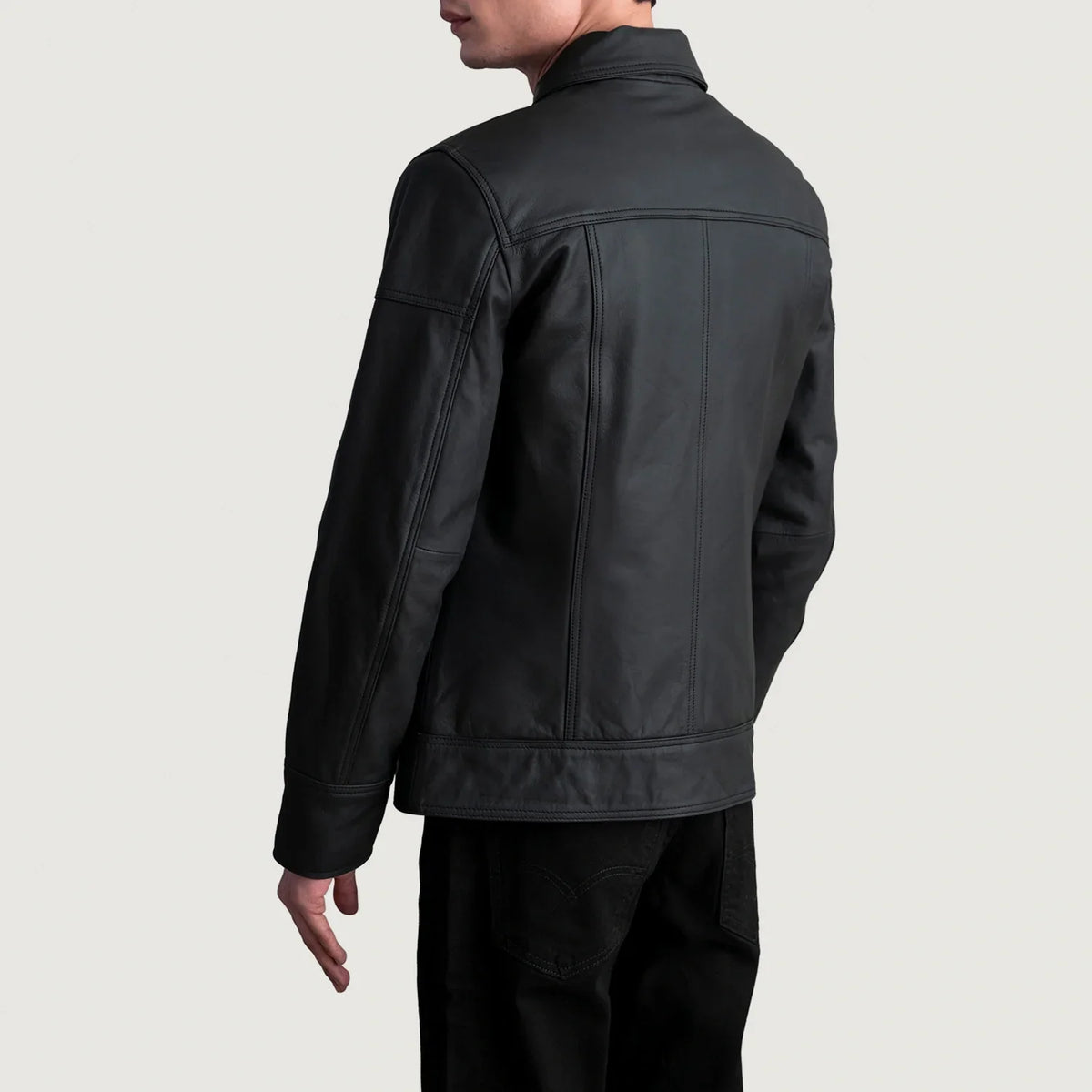 Lavendard Giacca Biker in Pelle da Uomo – Vista prodotto alternativa 6
