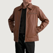 Lavendard Giacca Biker in Pelle da Uomo – Vista prodotto alternativa 1