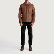 Lavendard Giacca Biker in Pelle da Uomo – Vista prodotto alternativa 4