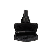 Amanda Full-Grain Leather Backpack da Donna - Structured Side Profile Showing Gusset Depth &amp; Expansion Capacity