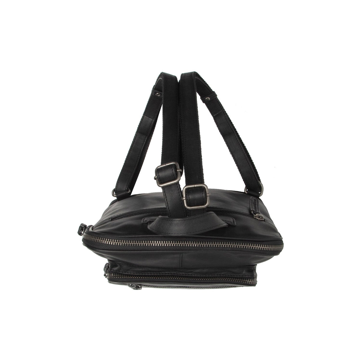 Floran Full-Grain Leather Backpack da Donna - Structured Side Profile Showing Gusset Depth &amp; Expansion Capacity