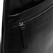 Classic 100% Full-Grain leather Backpack - Rear Perspective Showing Reinforced Leather Straps &amp; Stitching