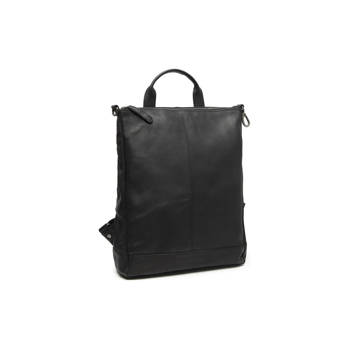 Manchester Full-Grain Leather Backpack da Donna - Structured Side Profile Showing Gusset Depth &amp; Expansion Capacity